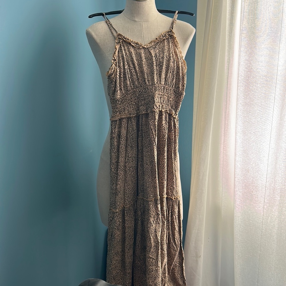 Leopard print spaghetti strap dress